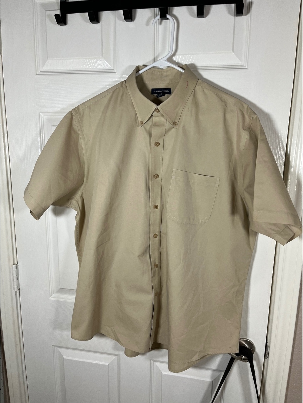 Men’s Land’s End khaki work shirt size xl button down